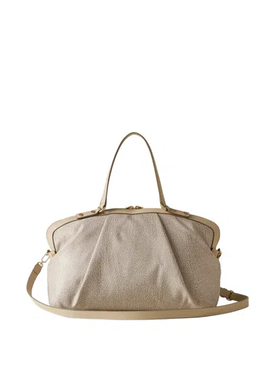 Borbonese Medium Frame Tote Bag In Neutral