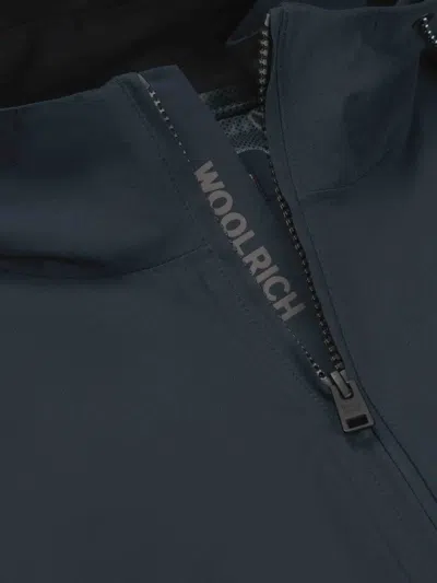 Woolrich Hooded Zip Jacket In Blue