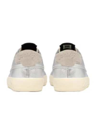 Autry Windscape Low Silver Canvas Suede Cow Leather Rubber Sneakers In Gray