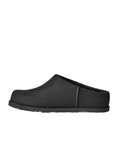 Ugg Slip-on Sabot Shoes With Rounded Toe And Matte Finish In Black