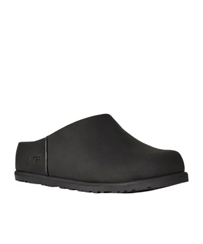 Ugg Slip-on Sabot Shoes With Rounded Toe And Matte Finish In Black