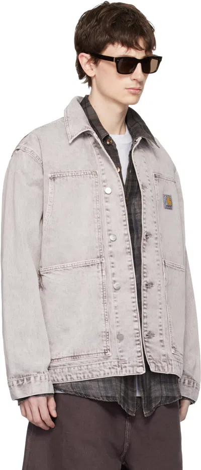 Carhartt Double Layer Front Jacket Collared Design In Gray