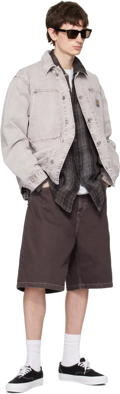 Carhartt Double Layer Front Jacket Collared Design In Gray