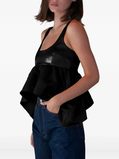 Azeeza Esme Satin Top In Black