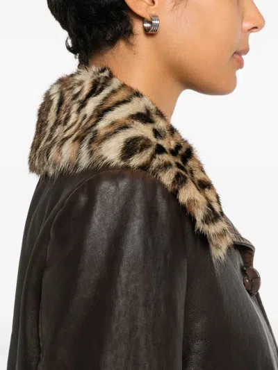 Prada Button-fastening Jacket In Brown