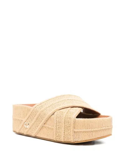 Maje Woven Crossover Mules In Multi