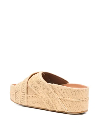 Maje Woven Crossover Mules In Multi