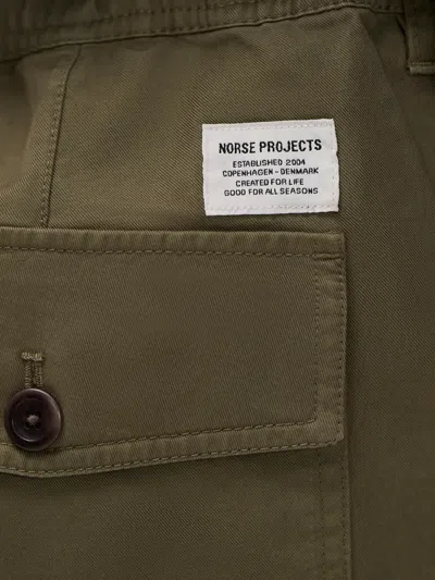Norse Projects Button Patch Trousers In Green