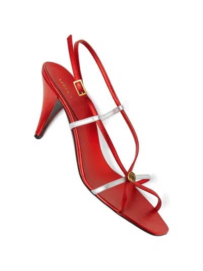 Versace Metallic Button Strap Sandals In Multi