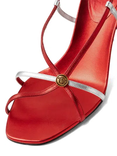 Versace Metallic Button Strap Sandals In Multi