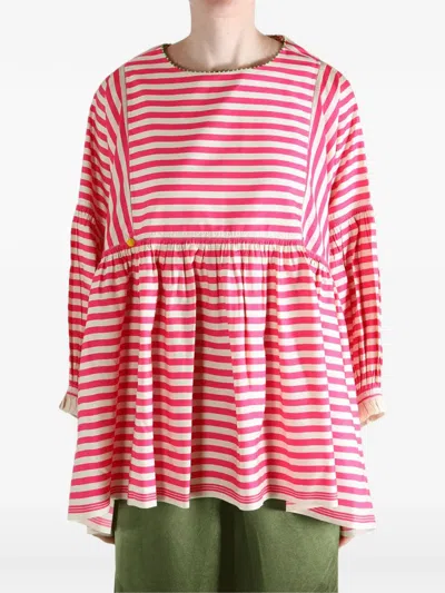 Péro Striped Buttoned Blouse In Multi