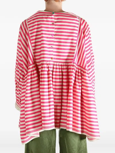 Péro Striped Buttoned Blouse In Multi