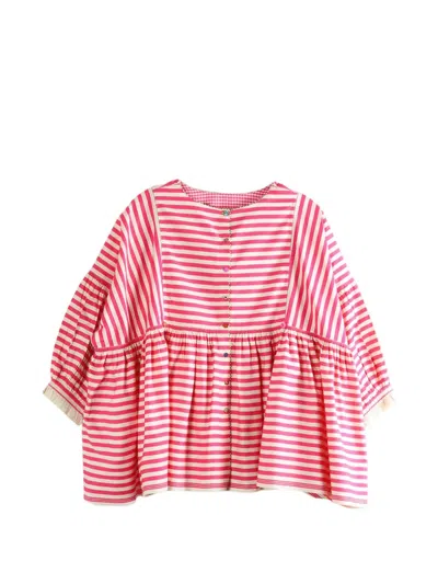 Péro Striped Buttoned Blouse In Multi