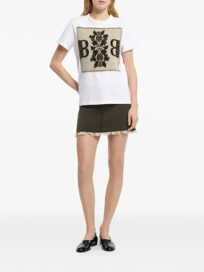 Barrie Cashmere-patch T-shirt In White