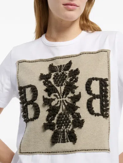 Barrie Cashmere-patch T-shirt In White