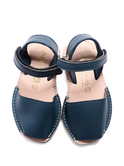 Pisamonas Strap Leather Sandals In Blue