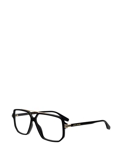 Marc Jacobs Browline Geometric-frame Glasses In Black