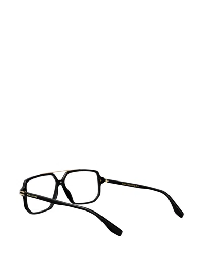 Marc Jacobs Browline Geometric-frame Glasses In Black