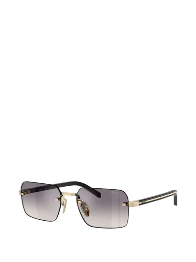 Prada Rectangle-frame Sunglasses In Gold
