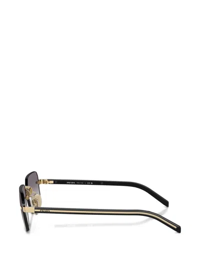 Prada Rectangle-frame Sunglasses In Gold