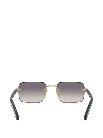 Prada Rectangle-frame Sunglasses In Gold