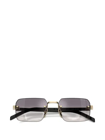 Prada Rectangle-frame Sunglasses In Gold