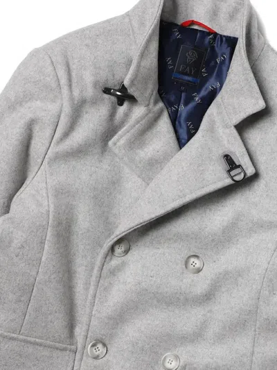 Fay Double-breasted Coat In Gray
