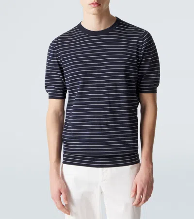 Kiton Cotton T-shirt In Blue