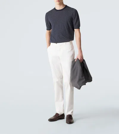 Kiton Cotton T-shirt In Blue