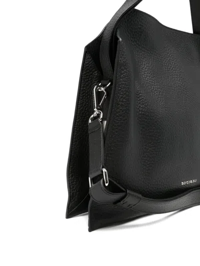 Orciani Medium Trinity Soft Shoulder Bag In Black