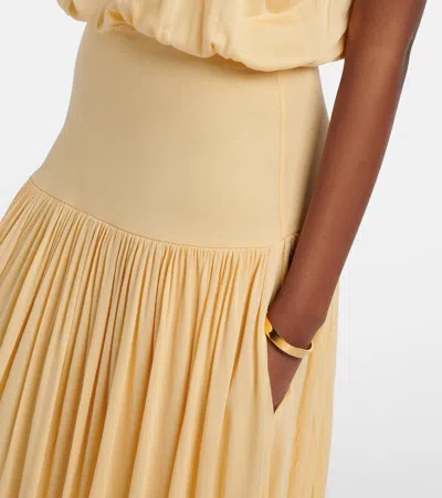 Totême Soft Gathered Halter Midi Bubble Dress In Yellow