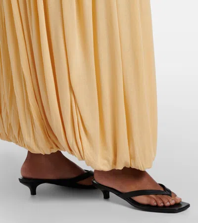 Totême Soft Gathered Halter Midi Bubble Dress In Yellow