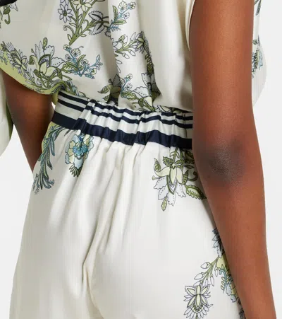 Veronica Beard Grigore High Waist Wide Leg Floral Print Pants In Multi
