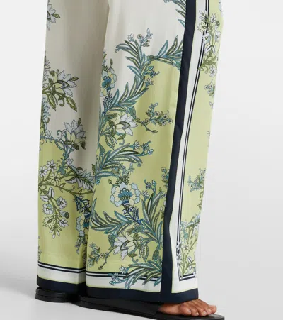 Veronica Beard Grigore High Waist Wide Leg Floral Print Pants In Multi