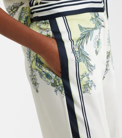 Veronica Beard Grigore High Waist Wide Leg Floral Print Pants In Multi