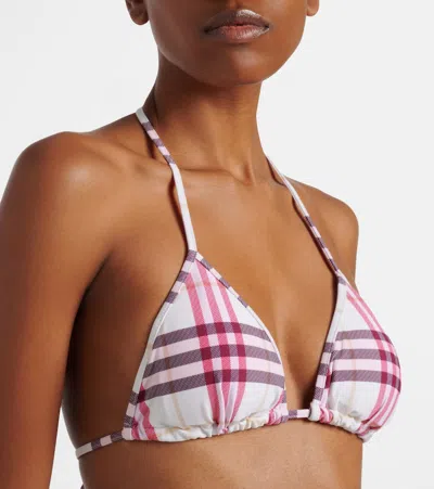 Burberry Check Bikini Top In Multi