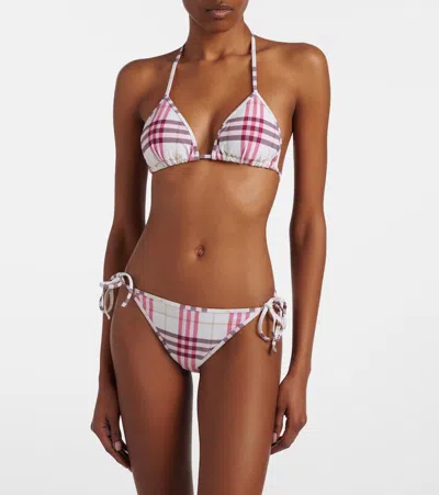 Burberry Check Bikini Top In Multi