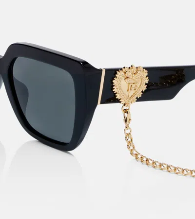Dolce & Gabbana Devotion Square Sunglasses In Transparent