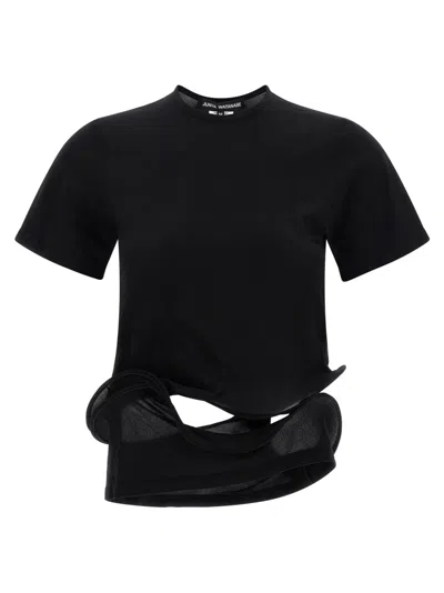 Junya Watanabe Sculptural Background T-shirt In Black