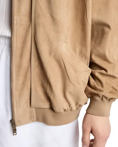 Prada Suede Bomber Jacket In Brown