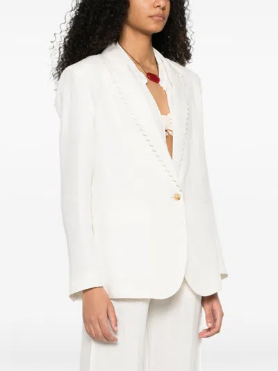 Forte Forte Notched-lapel Single-button Jacket In White