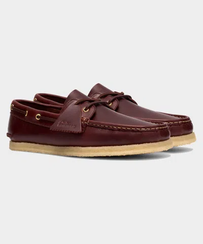 Clarks Godney Boat Shoe In Brown In Burgundy
