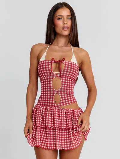Outcast Lorena Mini Dress Red Gingham