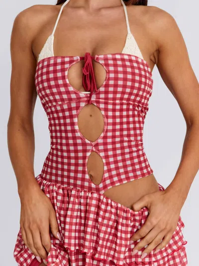 Outcast Lorena Mini Dress Red Gingham