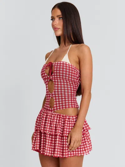 Outcast Lorena Mini Dress Red Gingham
