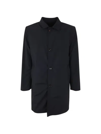 Kired Button Reversible Coat In Blue
