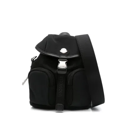 Moncler Functional Polyester Backpack With Multiple Pockets In Black
