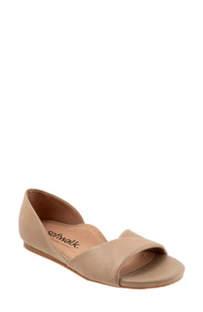 Softwalk Cypress Open Toe Flat In Sand
