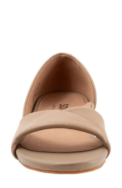 Softwalk Cypress Open Toe Flat In Sand
