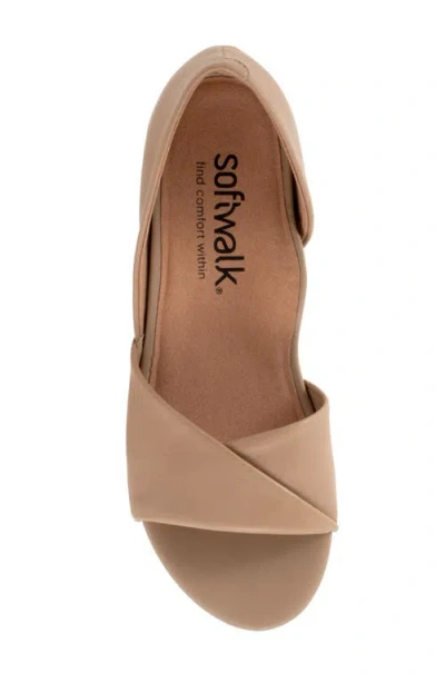 Softwalk Cypress Open Toe Flat In Sand